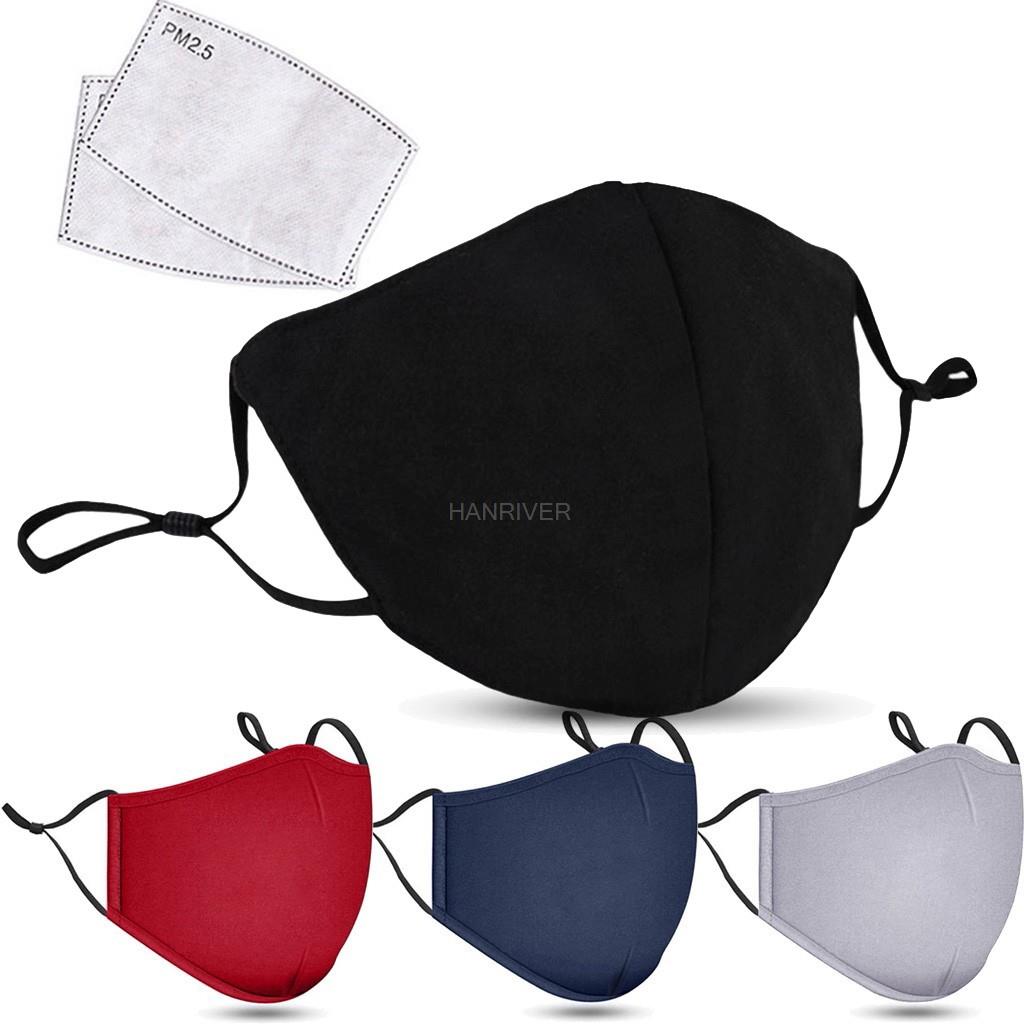Cloth Face Mask Washable - Baumwoll-Gesichtsmaske PM2.5 Aktivkohlemaske, waschbar und wiederverwendbar,