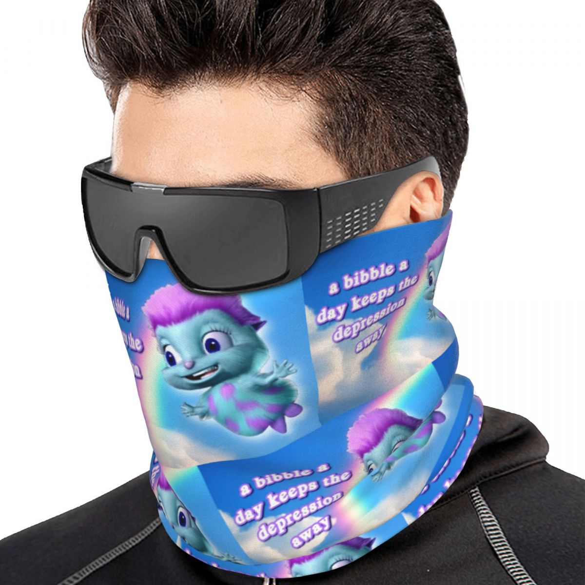 Neck Gaiter Face Cover - A Bibble A Days hält die