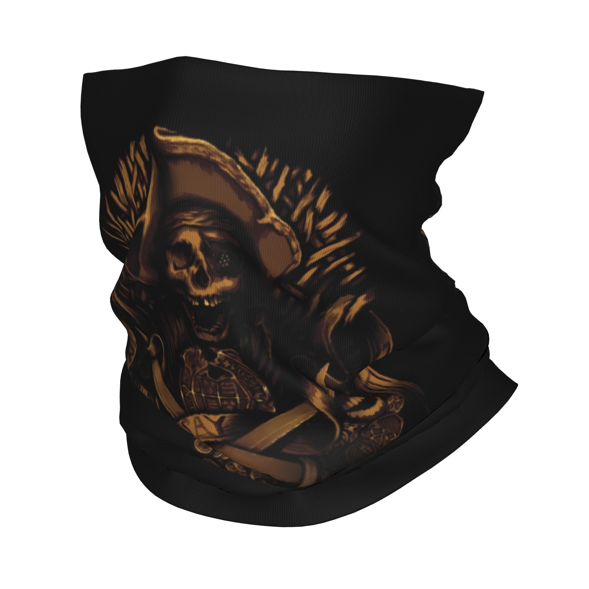 Neck Gaiter Face Cover - Personalisierter „Never Say Die“ Piratenschädel-Bandana-Halswärmer für
